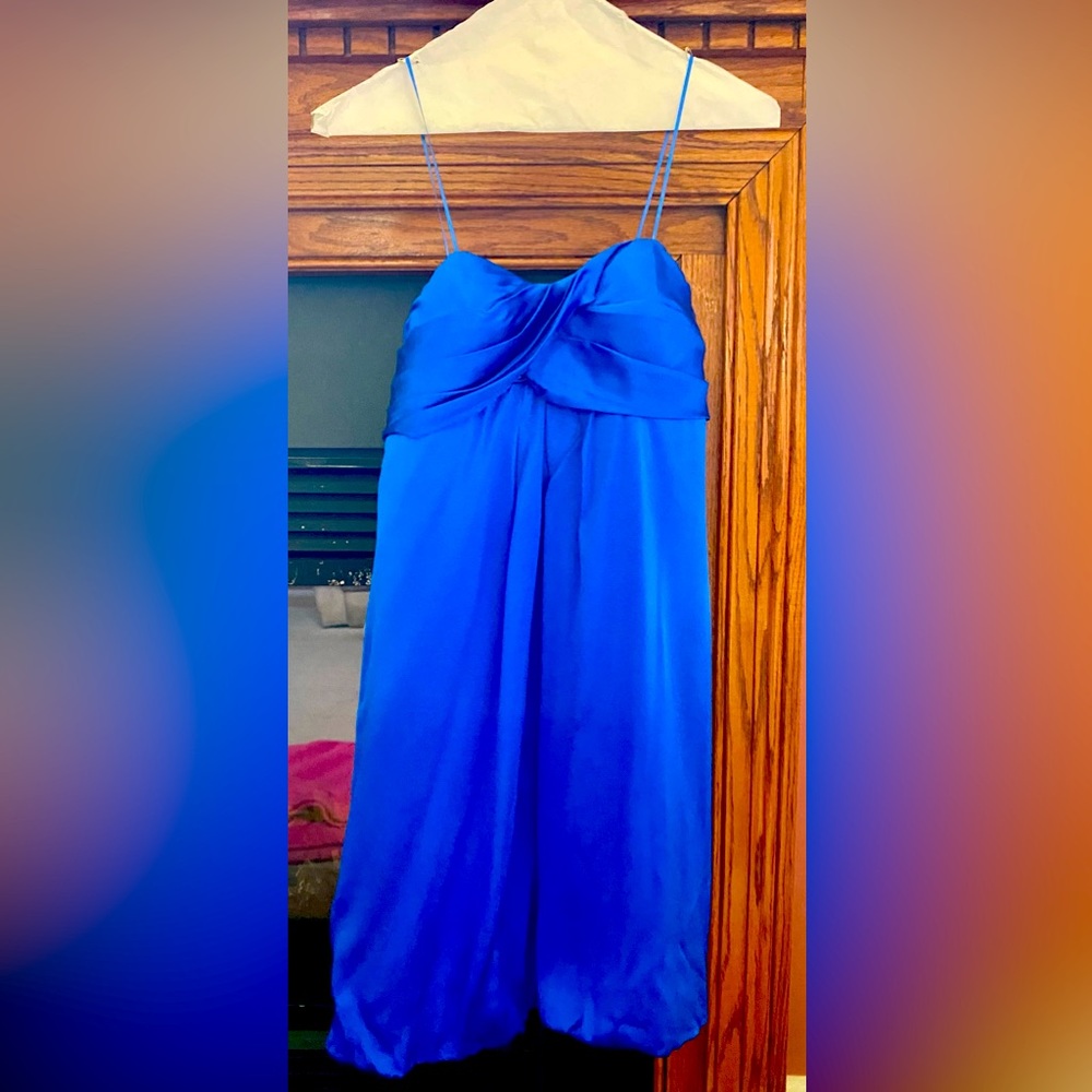 Cobalt Blue Bubble Strapless Dress